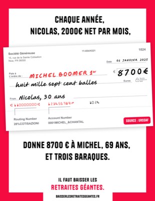 Chèque de 8 700 € par an versé par un salarié à 2 000 € net
