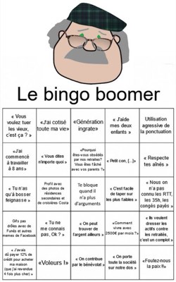 Grille de bingo des répliques entendues dans le débat